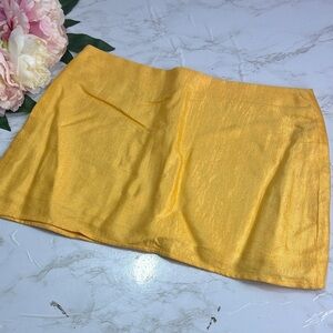 Savannah Marrow The Label Safron Yellow Linen Mini Skirt Size Medium NWOT
